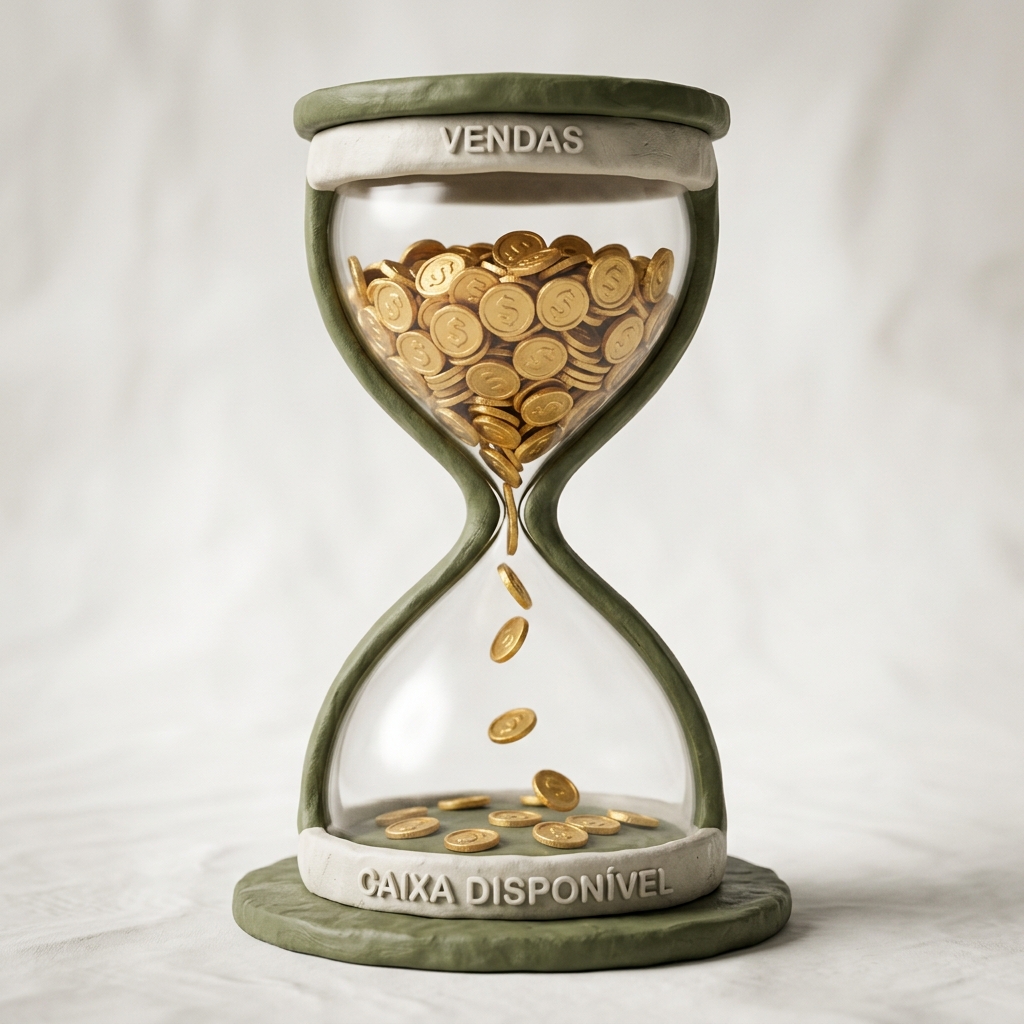A Ampulheta do Ciclo Financeiro: O tempo entre o faturamento e o dinheiro no caixa