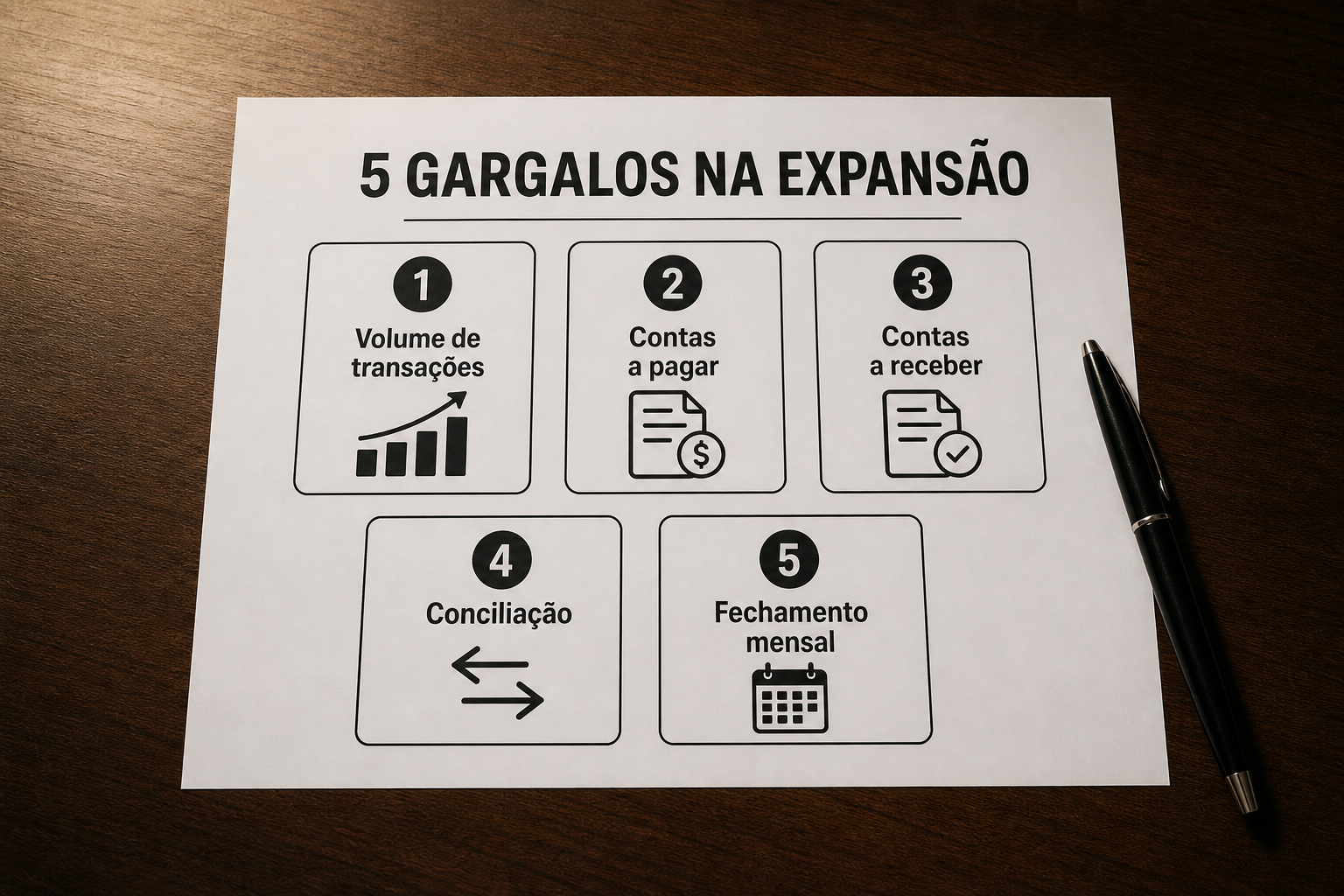 Cinco gargalos financeiros quando a empresa cresce: volume, prazo, conciliação, cobrança e fechamento — blog contabilidade — Apollo Gestão Financeira