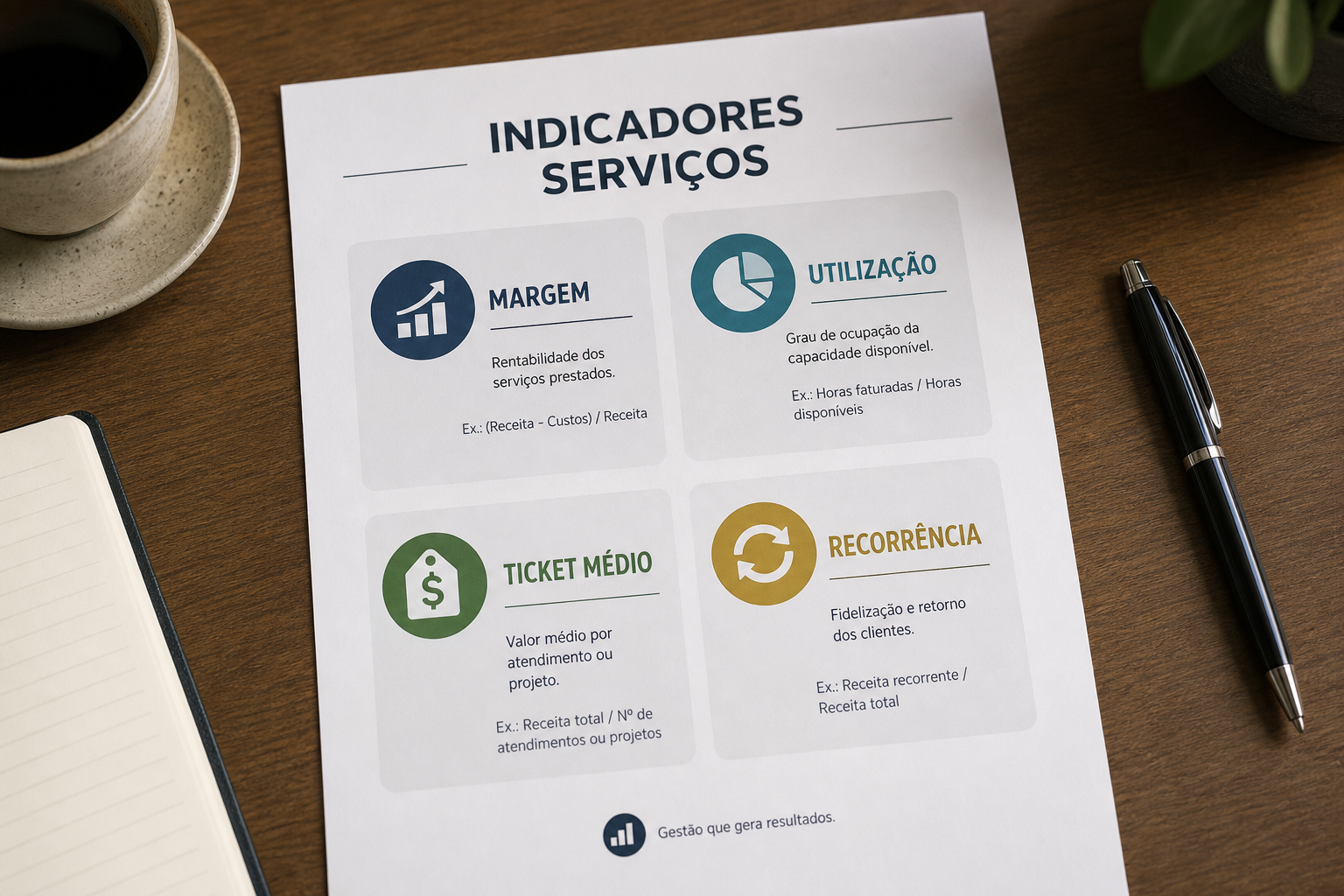 Indicadores financeiros para empresas de serviços: margem, utilização, ticket e recorrência — blog contabilidade — Apollo Gestão Financeira