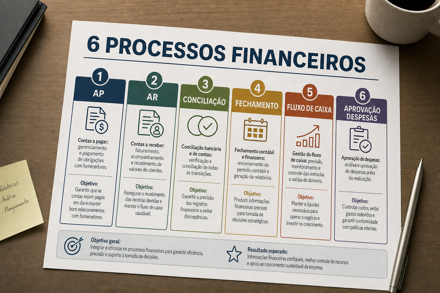 Fluxograma dos seis processos financeiros prioritários para PMEs — blog contabilidade — Apollo Gestão Financeira