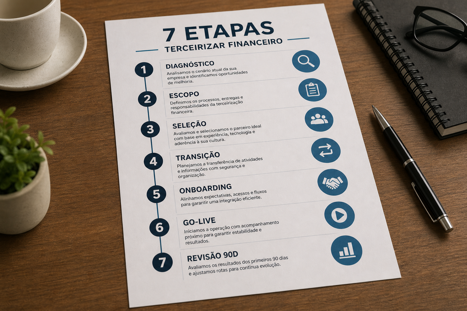 Roadmap de terceirização financeira em 7 etapas: diagnóstico, escopo, seleção, transição, go-live e 90 dias — blog contabilidade — Apollo Gestão Financeira Roadmap de terceirização financeira em 7 etapas: diagnóstico, escopo, seleção, transição, go-live e 90 dias — blog contabilidade — Apollo Gestão Financeira