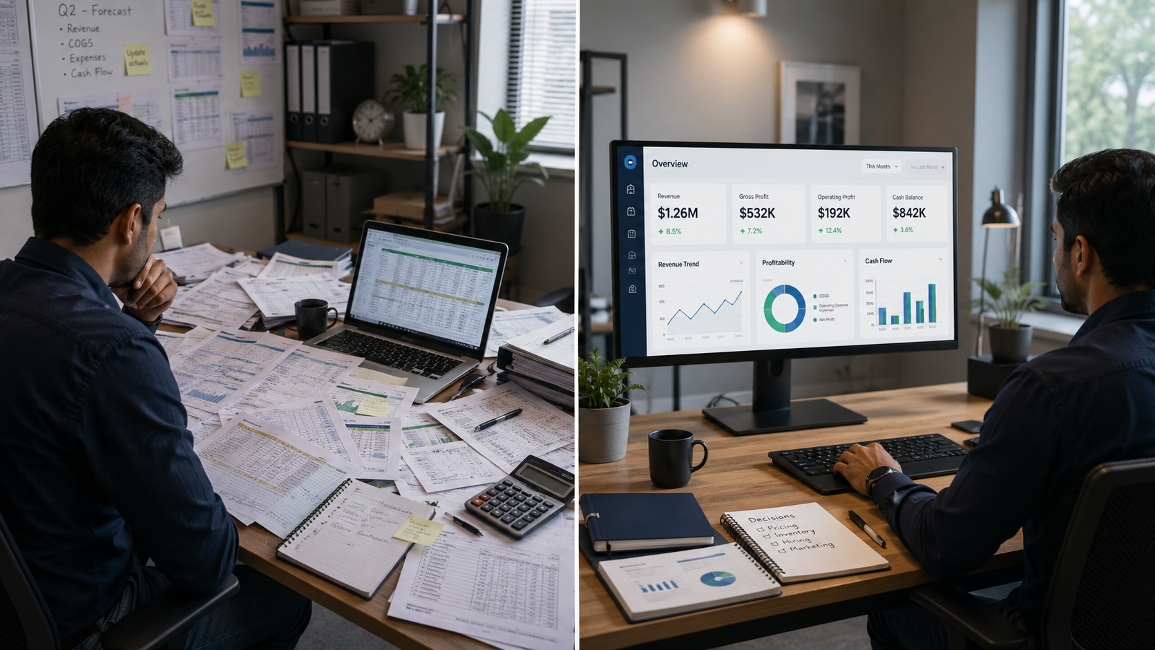 Planilha espalhada versus painel único: dashboard como gestão, não só ferramenta